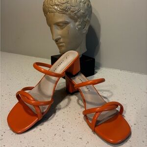 Robert Clergerie Bold Orange Heels
